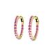 2 - Carisa 0.67 ctw (1.70 mm) Inside Outside Round Pink Sapphire Eternity Hoop Earrings 