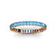 3 - Allie 2.50 mm Princess Cut Blue Topaz Eternity Band 