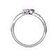 6 - Nicia 0.75 ctw Amethyst and Diamond (4.00 mm) accented Natural Diamonds Women Two Stone Bypass Engagement Ring 
