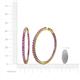 4 - Carisa 4.73 ctw (2.70 mm) Inside Outside Round Amethyst Eternity Hoop Earrings 