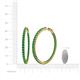 4 - Carisa 4.73 ctw (2.70 mm) Inside Outside Round Natural Emerald Eternity Hoop Earrings 
