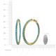 4 - Carisa 6.02 ctw (2.70 mm) Inside Outside Round London Blue Topaz Eternity Hoop Earrings 