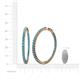4 - Carisa 6.02 ctw (2.70 mm) Inside Outside Round London Blue Topaz Eternity Hoop Earrings 