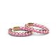 2 - Carisa 11.55 ctw (4.50 mm) Inside Outside Round Pink Tourmaline Eternity Hoop Earrings 