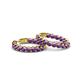 2 - Carisa 11.55 ctw (4.50 mm) Inside Outside Round Amethyst Eternity Hoop Earrings 