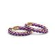 2 - Carisa 11.55 ctw (4.50 mm) Inside Outside Round Amethyst Eternity Hoop Earrings 