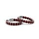 2 - Carisa 12.77 ctw (4.50 mm) Inside Outside Round Red Garnet Eternity Hoop Earrings 