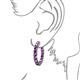 3 - Carisa 11.55 ctw (4.50 mm) Inside Outside Round Amethyst Eternity Hoop Earrings 