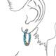 3 - Carisa 12.16 ctw (4.50 mm) Inside Outside Round London Blue Topaz Eternity Hoop Earrings 