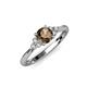 3 - Eve Signature 5.80 mm Smoky Quartz and Diamond Engagement Ring 