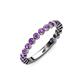4 - Ashlyn 1.80 mm Amethyst 3/4 Eternity Band 