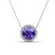 1 - Catriona Round Iolite and Diamond Halo Slider Pendant Necklace 