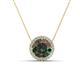 1 - Catriona Round Created Alexandrite and Diamond Halo Slider Pendant Necklace 