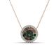 1 - Catriona Round Created Alexandrite and Diamond Halo Slider Pendant Necklace 