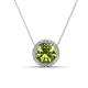 1 - Catriona Round Peridot and Diamond Halo Slider Pendant Necklace 