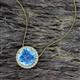 2 - Catriona Round Blue Topaz and Diamond Halo Slider Pendant Necklace 