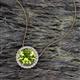 2 - Catriona Round Peridot and Diamond Halo Slider Pendant Necklace 