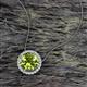 2 - Catriona Round Peridot and Diamond Halo Slider Pendant Necklace 