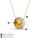 3 - Catriona Round Citrine and Diamond Halo Slider Pendant Necklace 
