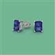 2 - Alina Emerald Cut Iolite (7x5mm) Solitaire Stud Earrings 