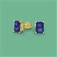 2 - Alina Emerald Cut Iolite (7x5mm) Solitaire Stud Earrings 