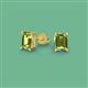 2 - Alina Emerald Cut Peridot (7x5mm) Solitaire Stud Earrings 