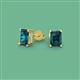 2 - Alina Emerald Cut London Blue Topaz (7x5mm) Solitaire Stud Earrings 