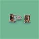 2 - Alina Emerald Cut Smoky Quartz (7x5mm) Solitaire Stud Earrings 