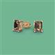 2 - Alina Emerald Cut Smoky Quartz (7x5mm) Solitaire Stud Earrings 