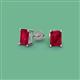 2 - Alina Emerald Cut Ruby (7x5mm) Solitaire Stud Earrings 