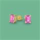 2 - Alina Emerald Cut Pink Sapphire (7x5mm) Solitaire Stud Earrings 