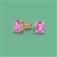 2 - Alina Emerald Cut Pink Sapphire (7x5mm) Solitaire Stud Earrings 