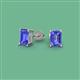 2 - Alina Emerald Cut Tanzanite (7x5mm) Solitaire Stud Earrings 