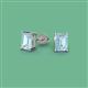 2 - Alina Emerald Cut Aquamarine (7x5mm) Solitaire Stud Earrings 