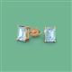 2 - Alina Emerald Cut Aquamarine (7x5mm) Solitaire Stud Earrings 