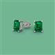 2 - Alina Emerald Cut Emerald (7x5mm) Solitaire Stud Earrings 
