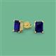 2 - Alina Emerald Cut Blue Sapphire (7x5mm) Solitaire Stud Earrings 