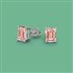 2 - Alina Emerald Cut Morganite (7x5mm) Solitaire Stud Earrings 