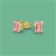 2 - Alina Emerald Cut Morganite (7x5mm) Solitaire Stud Earrings 