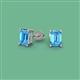 2 - Alina Emerald Cut Blue Topaz (7x5mm) Solitaire Stud Earrings 
