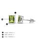 4 - Alina Emerald Cut Peridot (7x5mm) Solitaire Stud Earrings 