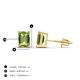 4 - Alina Emerald Cut Peridot (7x5mm) Solitaire Stud Earrings 