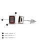 4 - Alina Emerald Cut Red Garnet (7x5mm) Solitaire Stud Earrings 