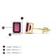 4 - Alina Emerald Cut Rhodolite Garnet (7x5mm) Solitaire Stud Earrings 
