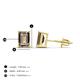 4 - Alina Emerald Cut Smoky Quartz (7x5mm) Solitaire Stud Earrings 