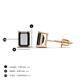 4 - Alina Emerald Cut Black Diamond (7x5mm) Solitaire Stud Earrings 