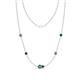1 - Linea 0.62 ctw Created Alexandrite (4 mm) and Blue Diamond Women Station Necklace 