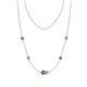 1 - Linea 0.59 ctw Created Alexandrite (4 mm) and Blue Topaz Women Station Necklace 