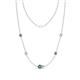 1 - Linea 0.56 ctw Created Alexandrite (4 mm) and Aquamarine Women Station Necklace 