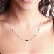 2 - Linea 0.63 ctw Blue Sapphire (4 mm) and Red Garnet Women Station Necklace 